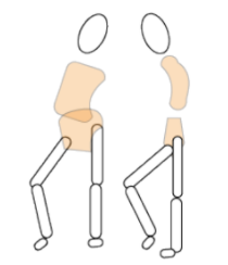 Simple drawing of 2 figures with differing leg lengths