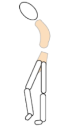 Simple drawing of a figure with a curved back