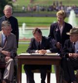 President George H.W. Bush signing the American with Disabilities Act on July 26, 1990
