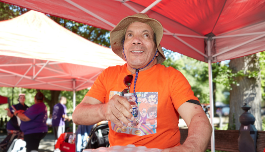 Howard Sturm helping at the refreshment booth at Central Park Challenge in 2024