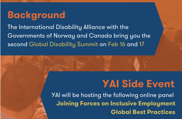 Screenshot of Joining Forces on Inclusive Employment Global Best Practices. YAI Side event