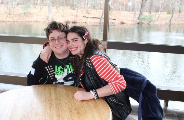 Two NIPDNJ prevocational program participants sat at a table