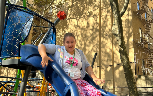 MSA student goes down slide