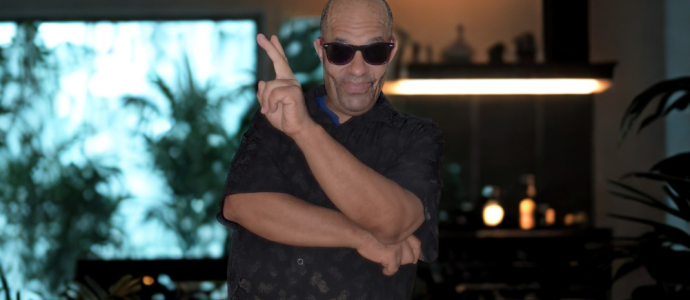 Robert poses for his 55th birthday party