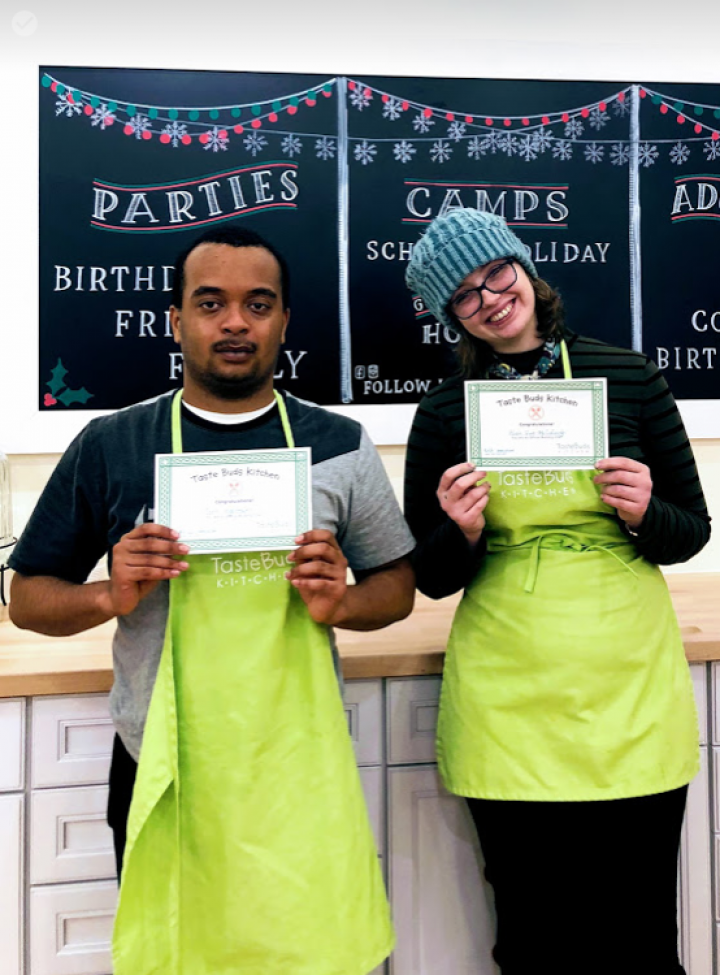 Pictured above: John H. and Alicia F.M. holding their Taste Buds “Taste the Rainbow” Certificates.