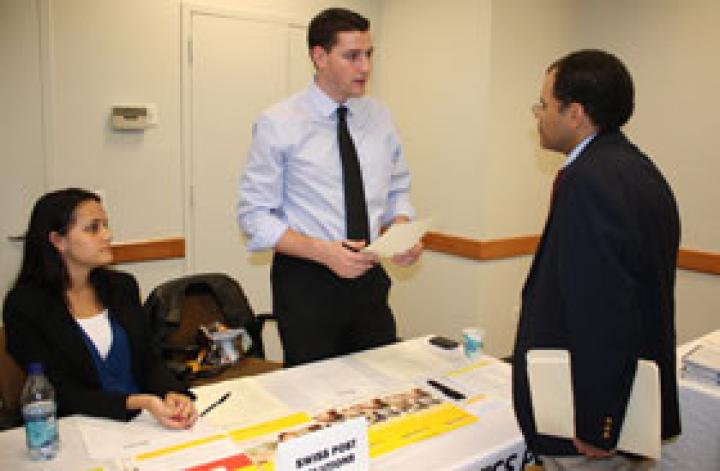 Glen Schulberg meets with Employment graduates at a YAI Job Fair.