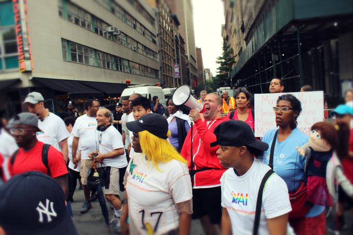 A group of people from YAI at the disability pride parade