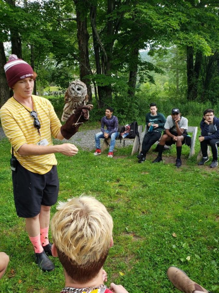 Bird of prey demonstrations are a part of YAI’s MAC camp experience.