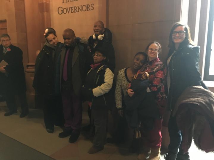 Group of people from YAI inside the Albany Capitol Building - landscape