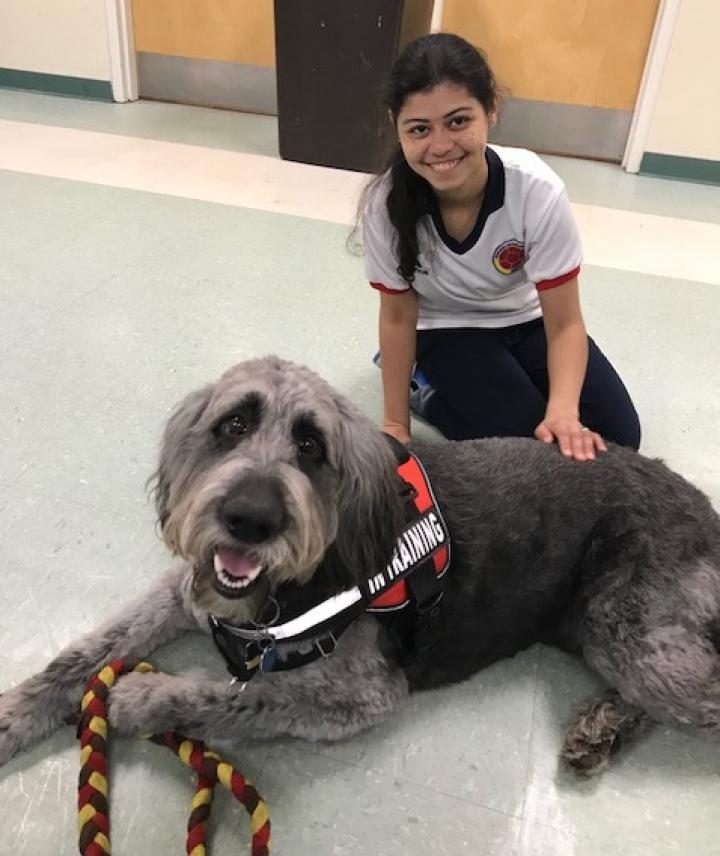 Monty with a female YAI participant
