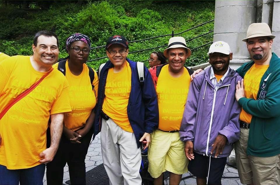 Self advocates at YAI's Central Park Challenge from a few years back, all wearing yellow t-shirts