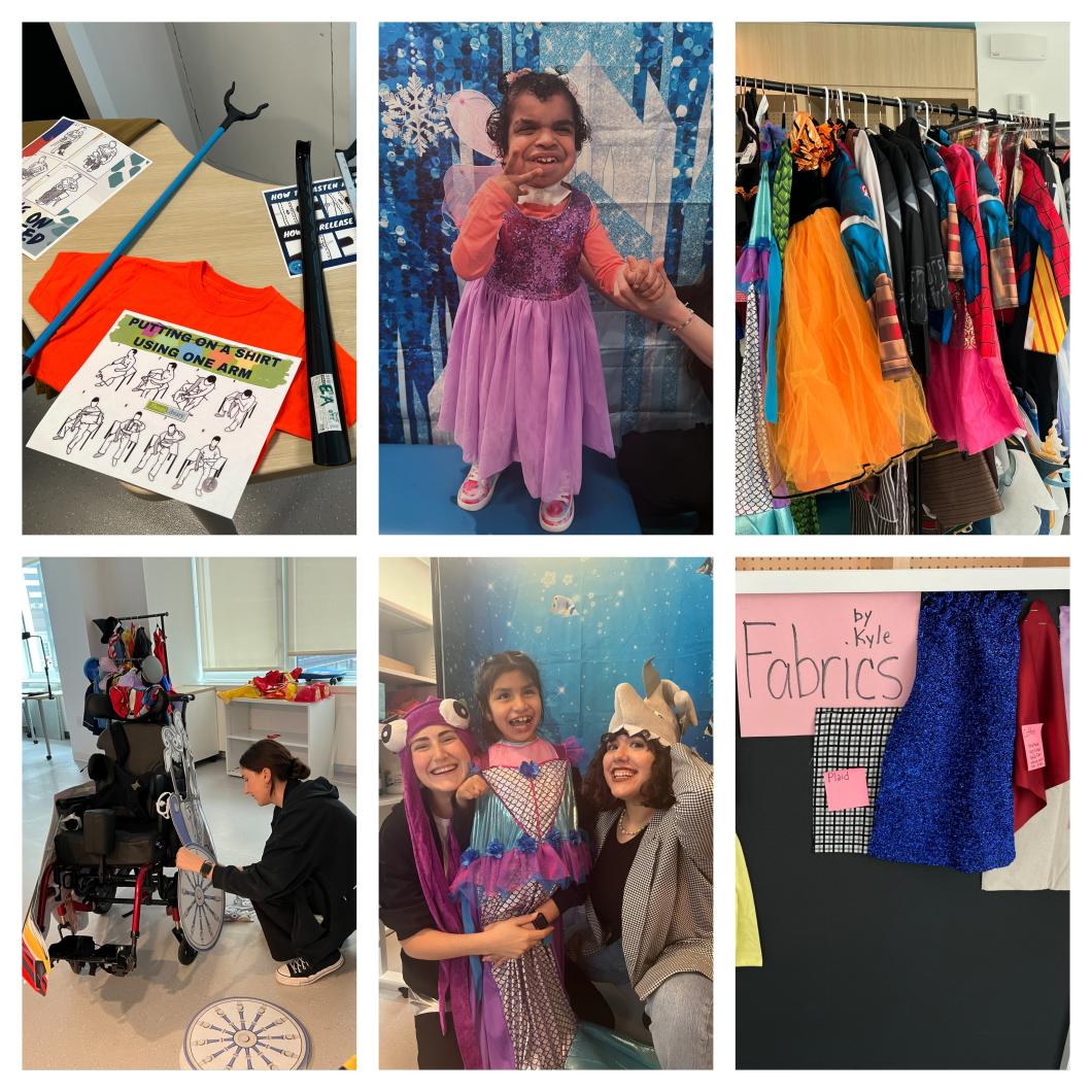 Selection of 6 photos of students dressed up and clothing at iHOPE fashion week.