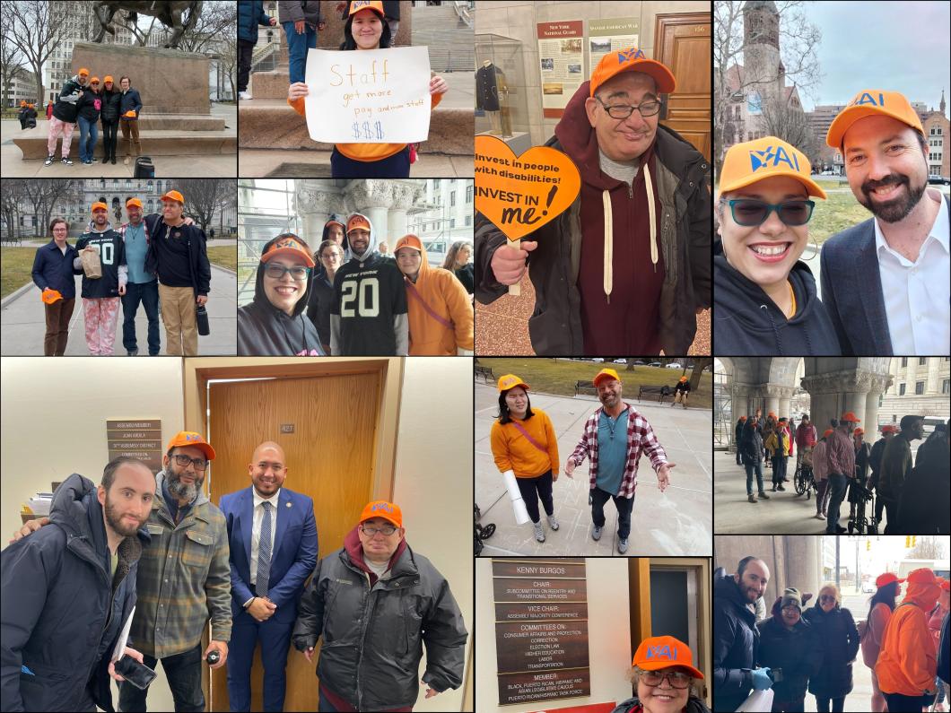 Collage of photos of YAI staff and the people they support in Albany