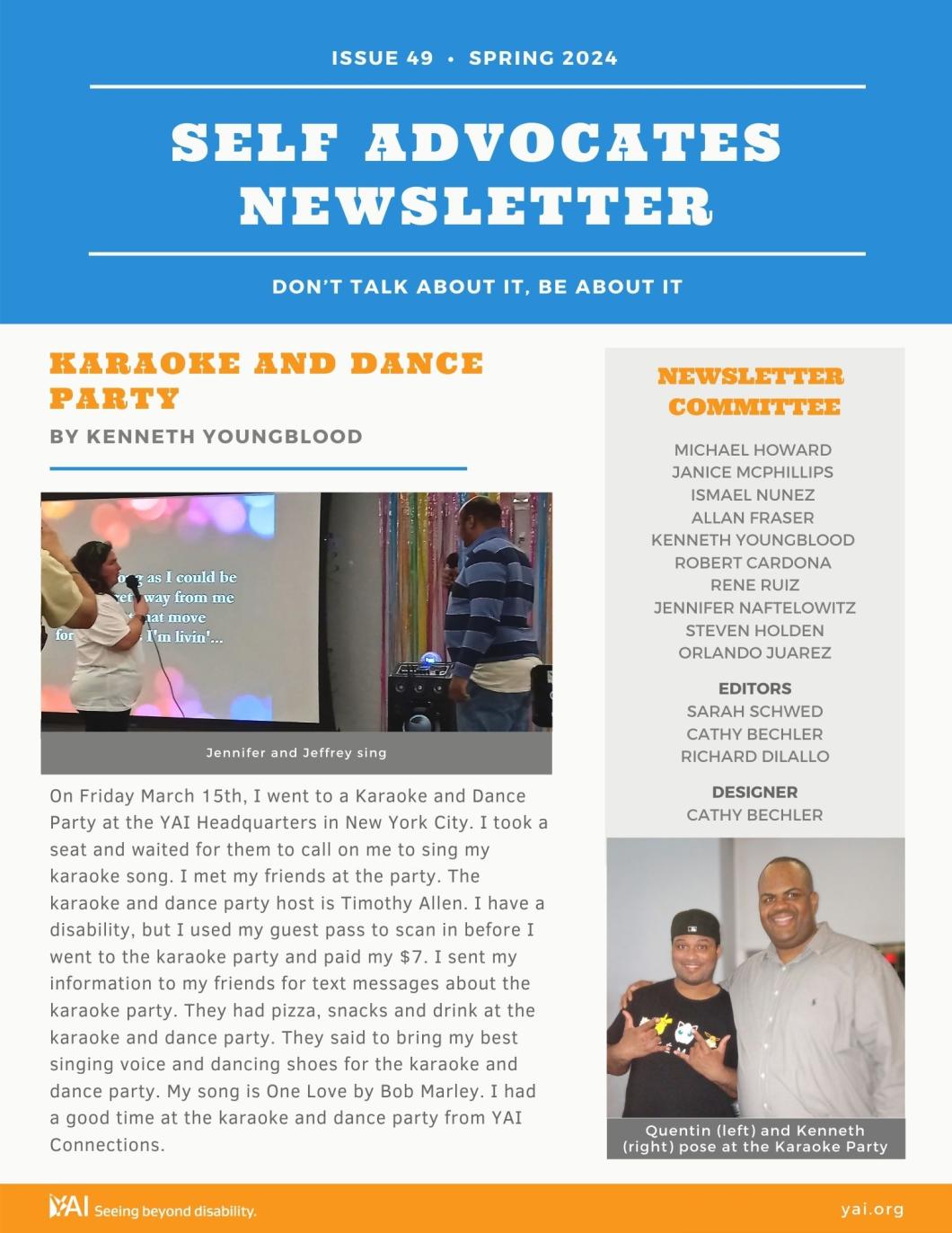 Front cover of SA newsletter spring 2024