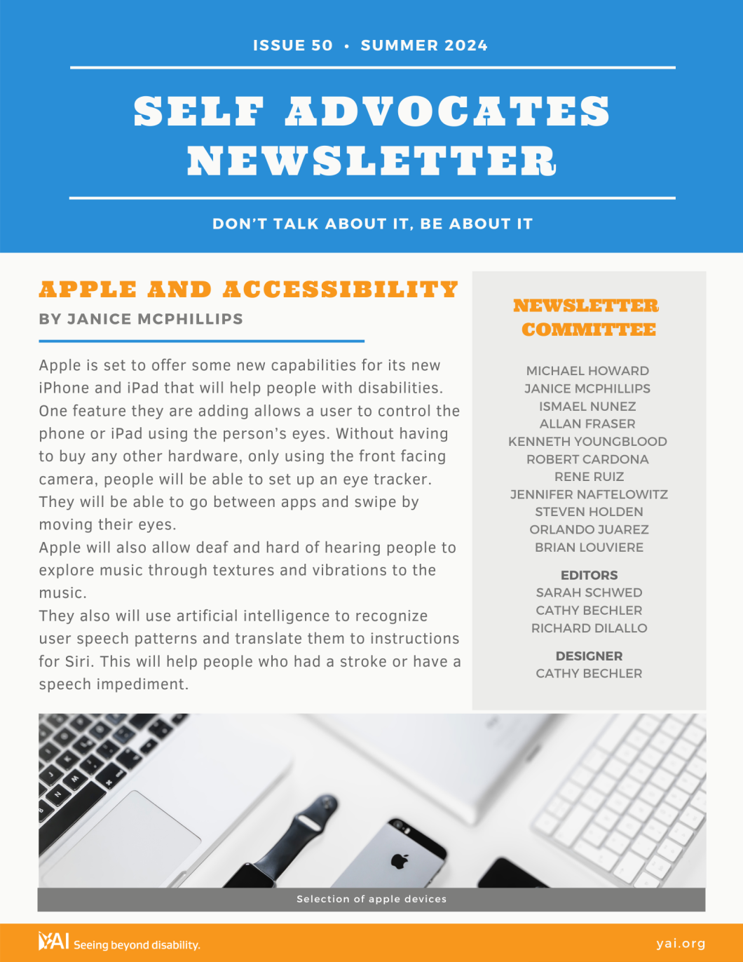 Front page of the Summer 2024 Self Advocates Newsletter