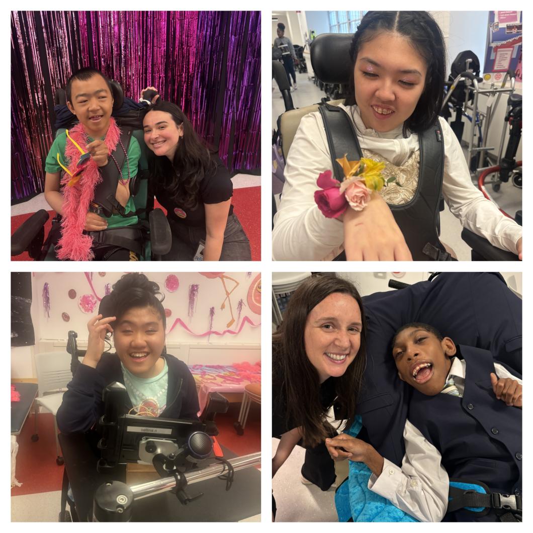 4 images highlighting iHOPE students smiling at the prom celebration