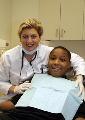 Dentist and patient at Premier